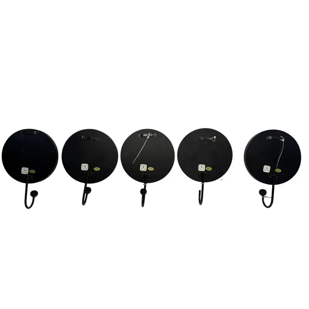 Vintage Tuscan / Venetian Style Medallion Shower Curtain Hooks - Set of 5